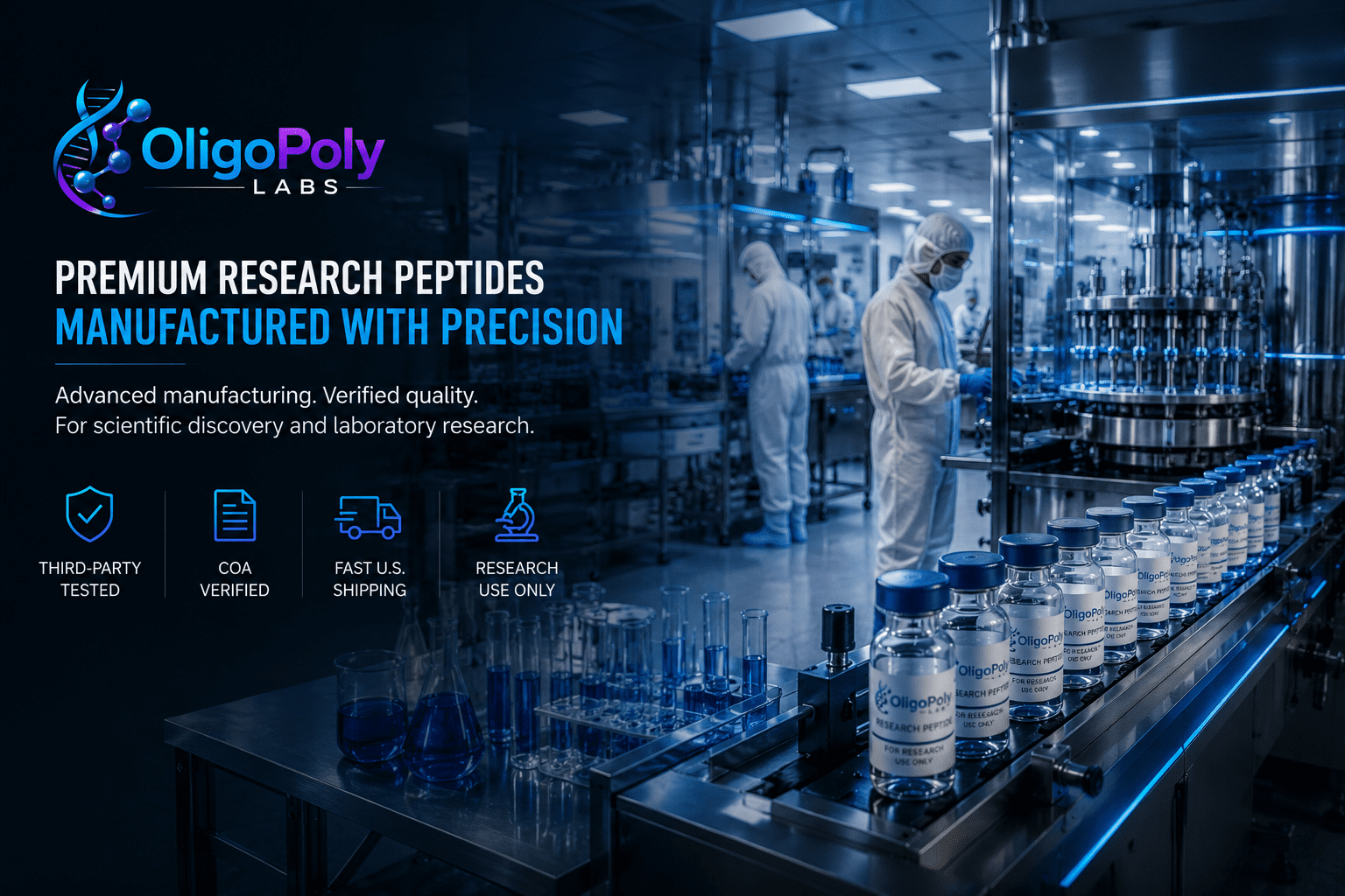 OligoPoly Labs premium research peptides manufactured with precision