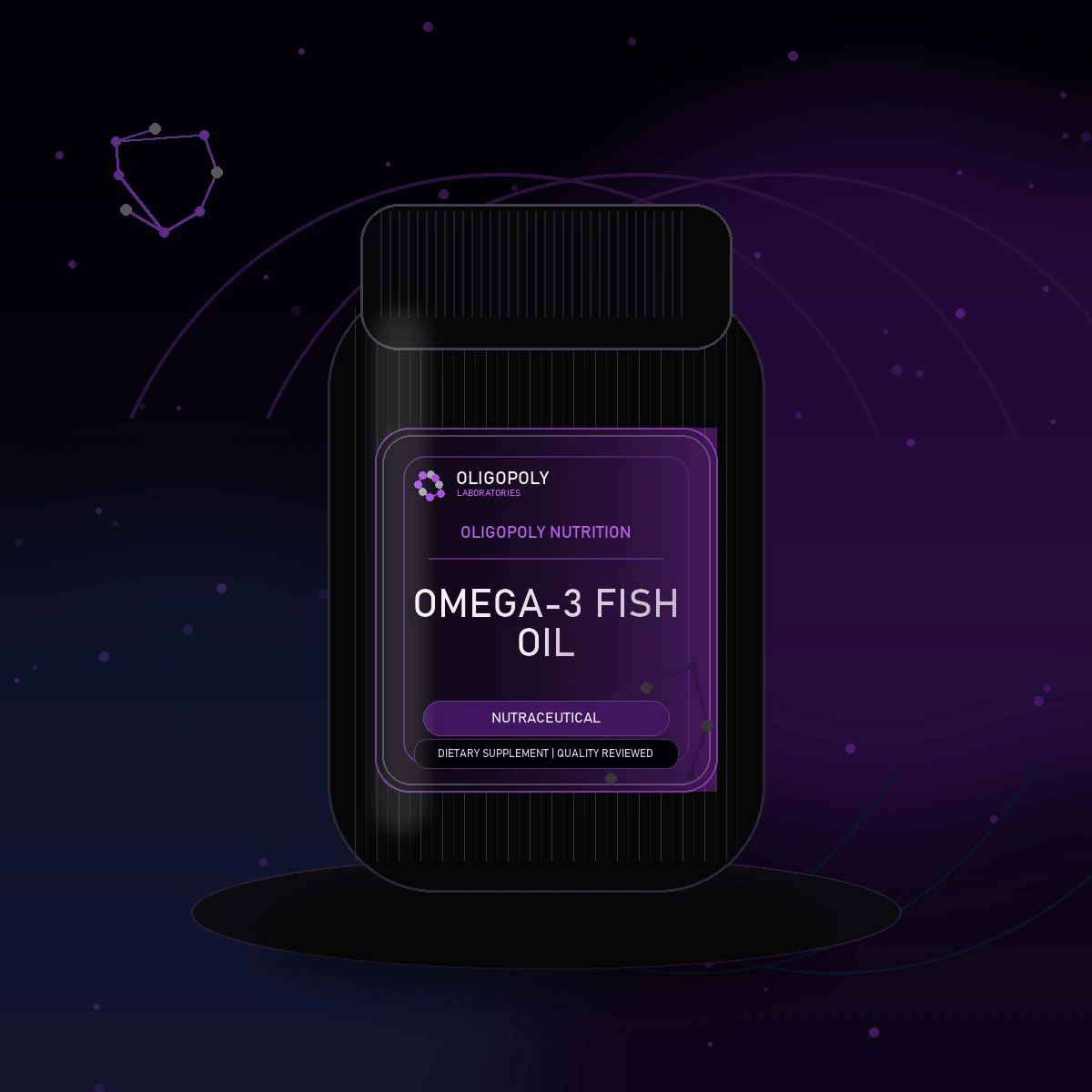 Omega-3 Fish Oil premium matte black OligoPoly Laboratories product image