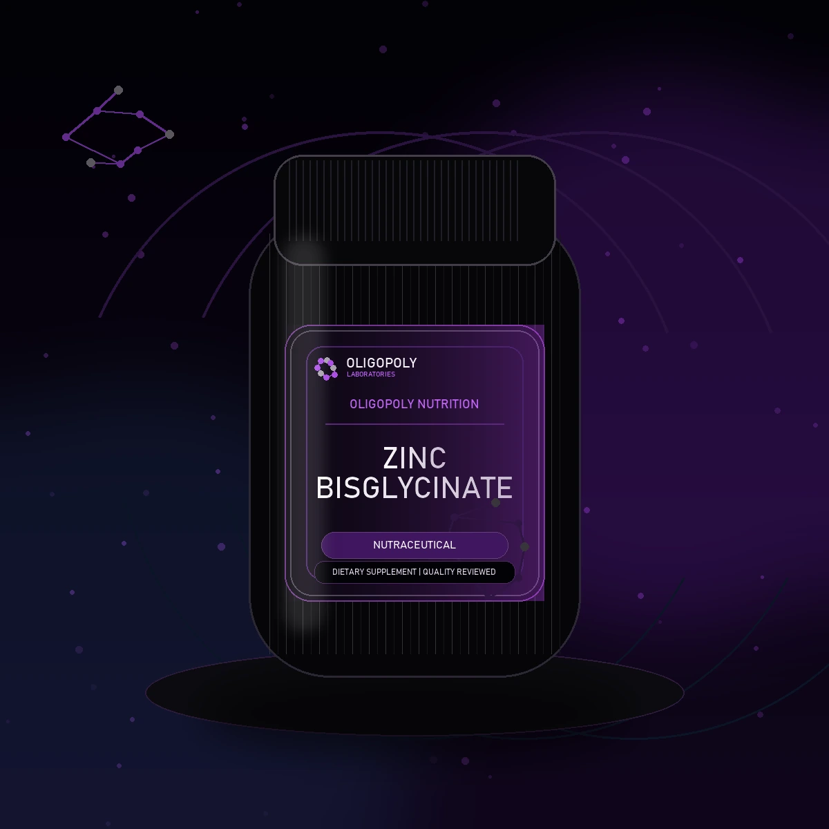 Zinc Bisglycinate premium matte black OligoPoly Laboratories product image