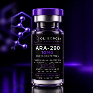 ARA-290 10mg Research Peptide premium black purple OligoPoly Laboratories vial product image