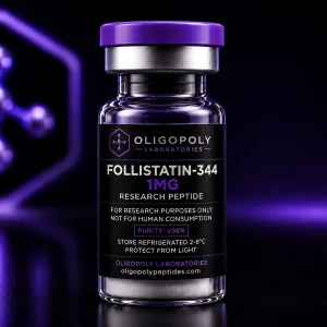 Follistatin-344 1mg Research Peptide premium black purple OligoPoly Laboratories vial product image