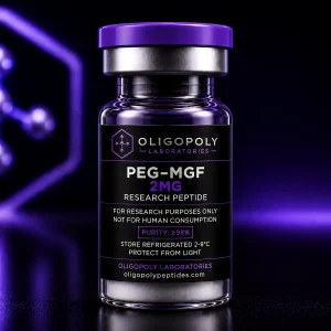 PEG-MGF 2mg Research Peptide premium black purple OligoPoly Laboratories vial product image