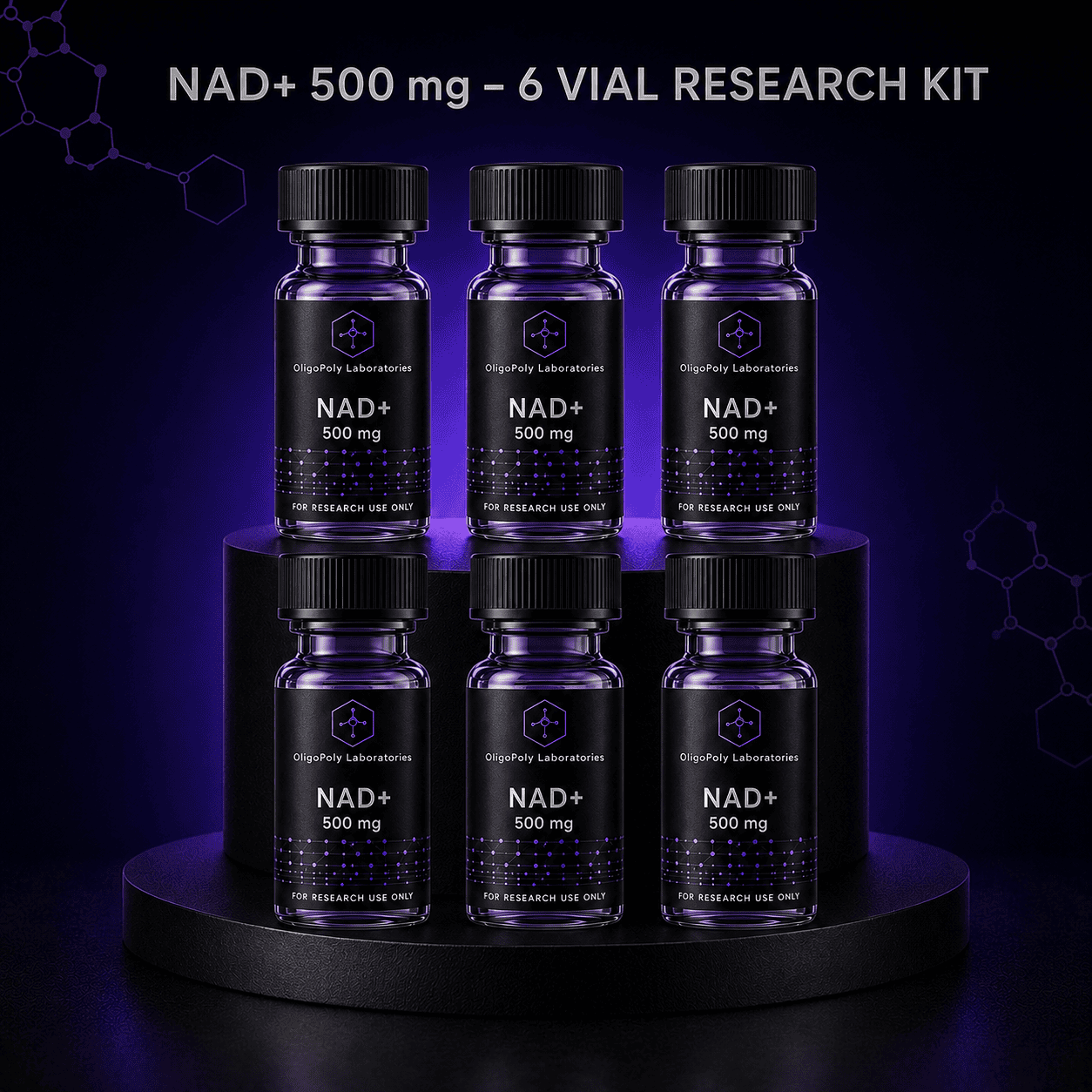 NAD+ 500 mg - 6 Vial Research Kit